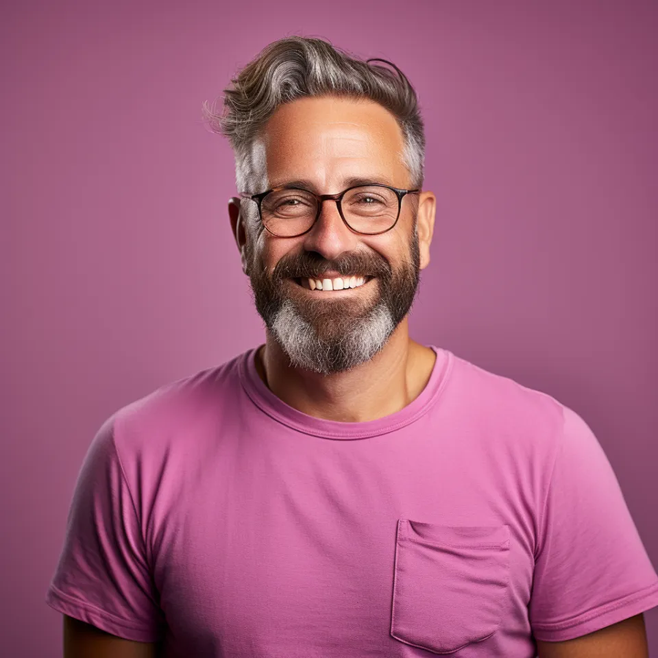 Empresário feliz com reforma hidráulica